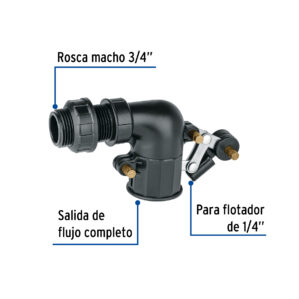 Valvula de flotador plastica para tinaco 3/4