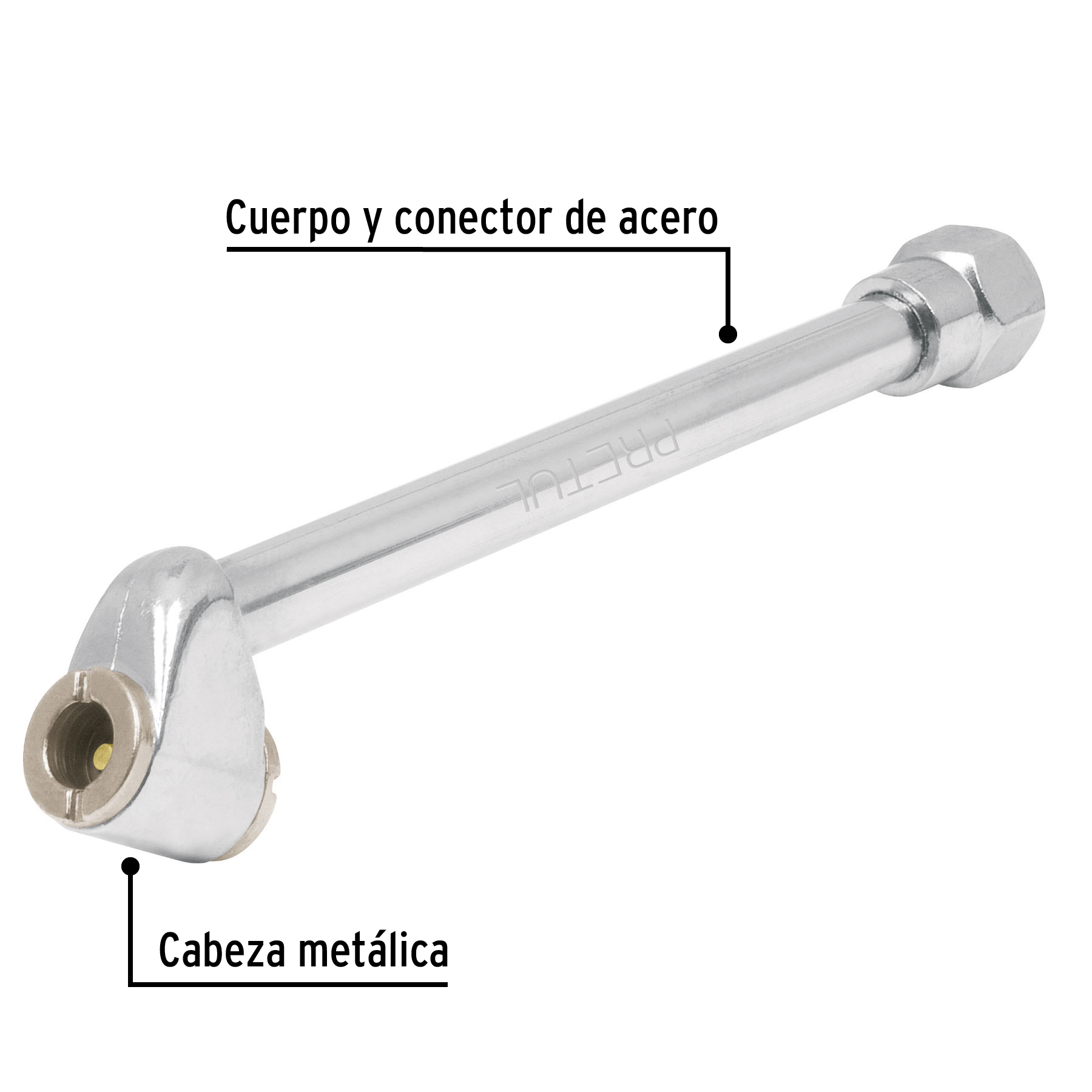 Sargento Valvula inflador cabeza doble cuerda 1/4 NPT Pretul