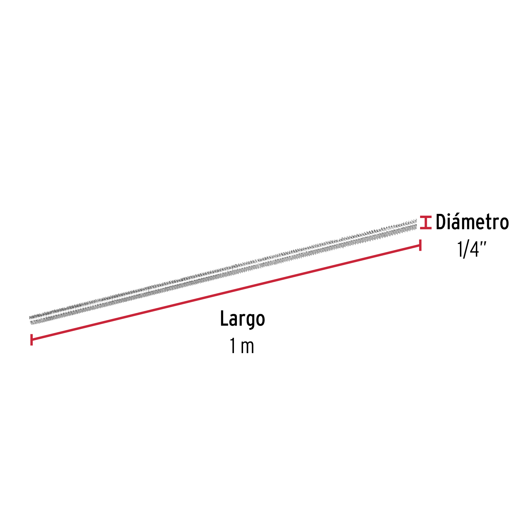 Varilla roscada de 1/4" x 1m