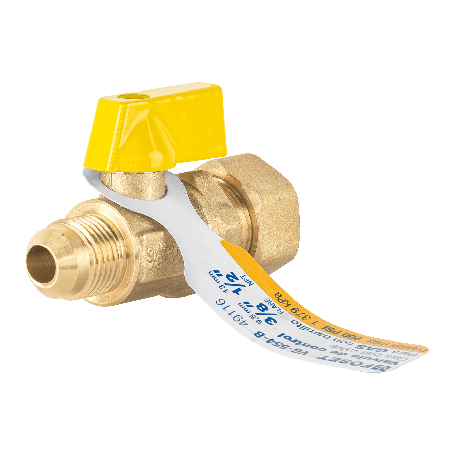 Llave Valvula de gas de paso 1/2" a 3/8" de Barrilito