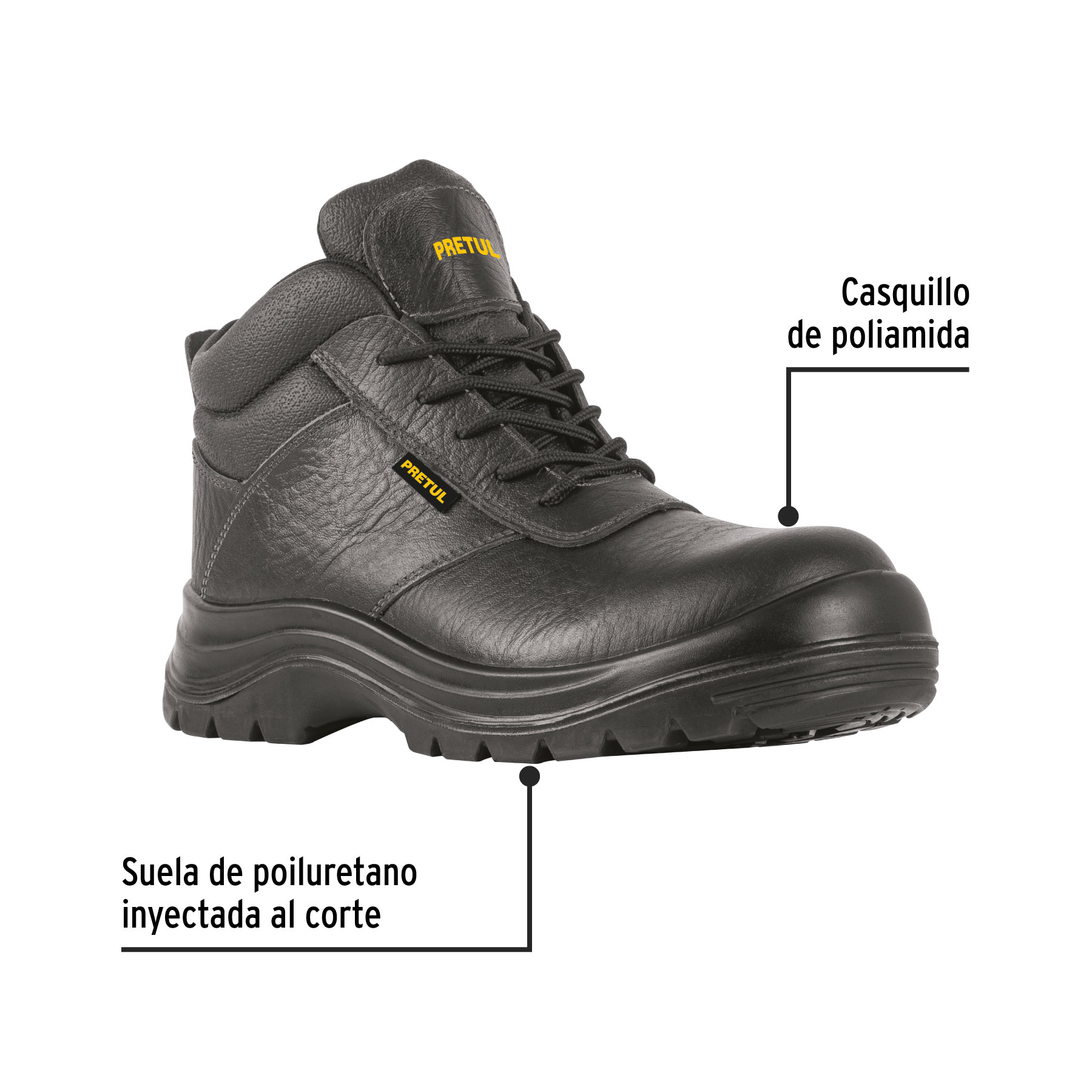 Zapato bota seguridad con casquillo #23 Negro
