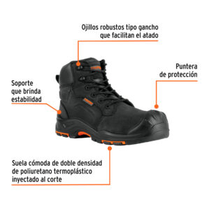 Zapato bota seguridad dielectrica con casquillo #29 Negro