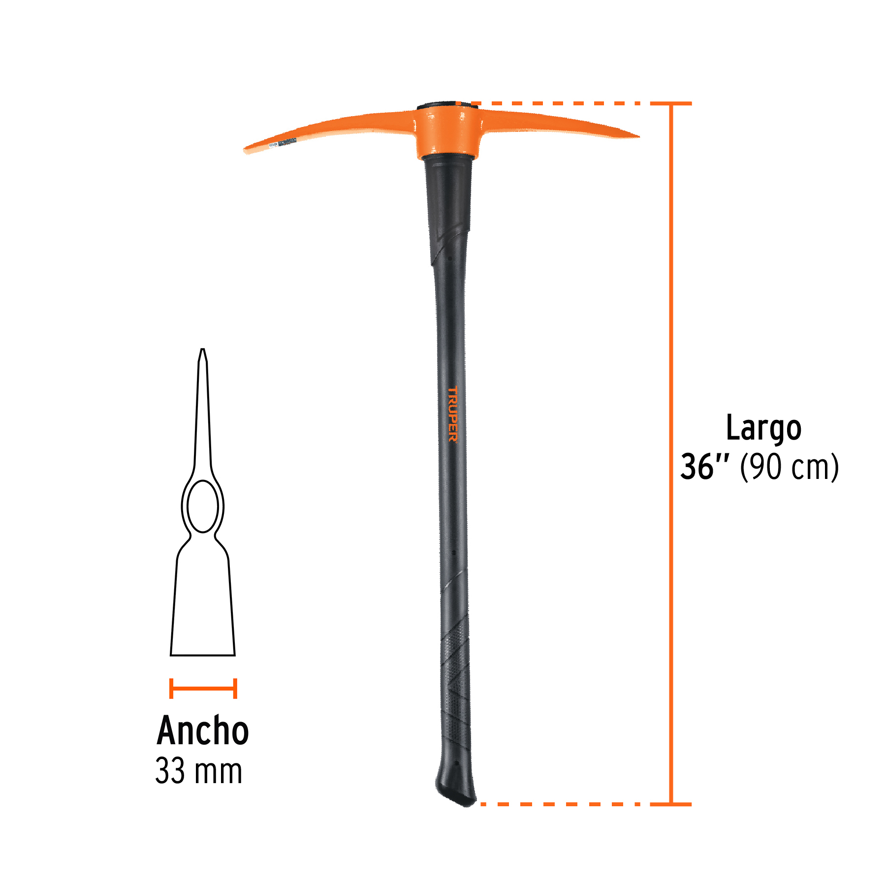 Zapapico 5 libras 36" Mango de Fibra de Vidrio