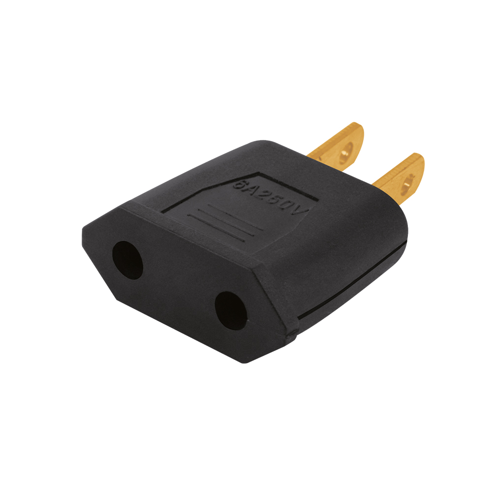 Adaptador Contacto Europeo a Clavija Americana Negro