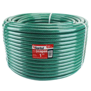 Rollo de 100m de Manguera Agua Jardin Tricapa de 1" Reforzada Antinudo