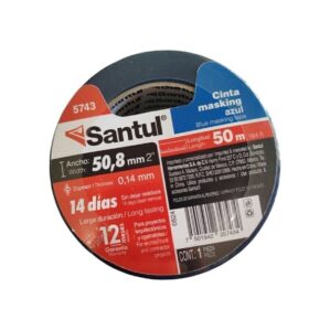 Cinta Masking tape 2" de 50m azul para pintor Santul